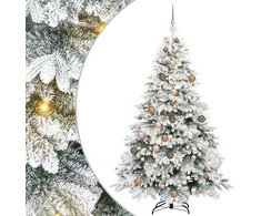Dirbtinė Kalėdų eglutė su 300 LED Balta 180 cm PE ir PVC