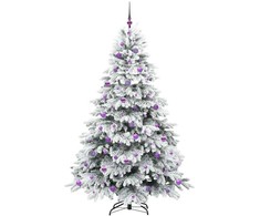 Dirbtinė Kalėdų eglutė su 300 LED Balta 210 cm PE ir PVC