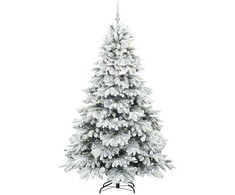 Dirbtinė Kalėdų eglutė su 300 LED Balta 210 cm PE ir PVC