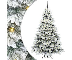 Dirbtinė Kalėdų eglutė su 300 LED Balta 210 cm PE ir PVC