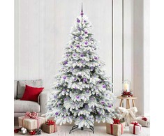 Dirbtinė Kalėdų eglutė su 300 LED Balta 240 cm PE ir PVC