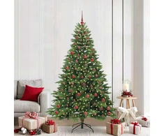 Dirbtinė Kalėdų eglutė su 300 LED Žalia 210 cm PE ir PVC