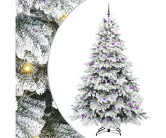 Dirbtinė Kalėdų eglutė su 300 LED Balta 240 cm PE ir PVC
