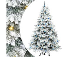 Dirbtinė Kalėdų eglutė su 300 LED Balta 240 cm PE ir PVC