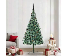 Dirbtinė Kalėdų eglutė su 300 LED Žalia 210 cm PVC ir plienas