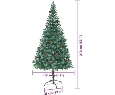 Dirbtinė Kalėdų eglutė su 300 LED Žalia 210 cm PVC ir plienas