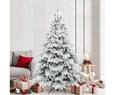 Dirbtinė Kalėdų eglutė su 300 LED Balta 210 cm PE ir PVC
