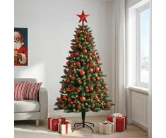 Dirbtinė Kalėdų eglutė su burbulais 210 cm 300 LED Šilta balta