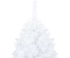 Dirbtinė Kalėdų eglutė su žaisliukais, balta, 210cm, PVC