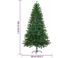 Kalėdų eglutė su 300 LED s stovu Žalia 180 cm PE