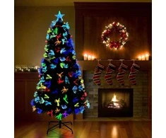 Dirbtinė Kalėdų eglutė su 210 LED s stovu Žalia 180 cm PVC