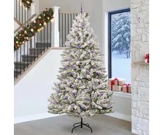 Dirbtinė Kalėdų eglutė Žalia ir balta 270 cm PVC ir metalas