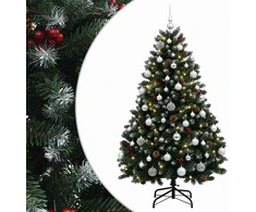 Dirbtinė Kalėdų eglutė, žalia su žaisliukais 150 cm 150 LED