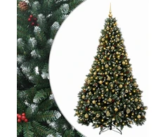 Dirbtinė Kalėdų eglutė, žalia, su žaisliukais 210 cm 300 LED