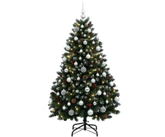 Dirbtinė Kalėdų eglutė, žalia su žaisliukais 150 cm 150 LED