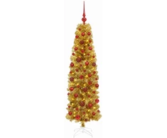 Dirbtinė liekna Kalėdų eglutė su burbulais 180 cm 300 LED