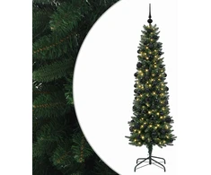 Dirbtinė siaura kalėdinė eglutė su žaisliuku 210 cm 300 LED