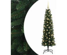 Dirbtinė siaura kalėdinė eglutė su žaisliuku 150 cm 150 LED