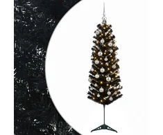 Dirbtinė siaura kalėdinė eglutė su žaisliuku 150 cm 150 LED