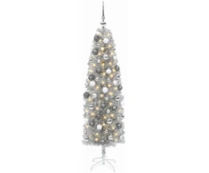 Dirbtinė siaura kalėdinė eglutė su žaisliuku 180 cm 300 LED