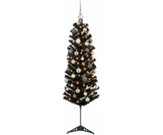 Dirbtinė siaura kalėdinė eglutė su žaisliuku 120 cm 150 LED