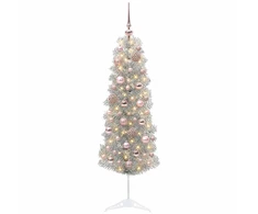 Dirbtinė siaura kalėdinė eglutė su žaisliuku 150 cm 150 LED