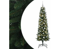 Dirbtinė siaura kalėdinė eglutė su žaisliuku 210 cm 300 LED