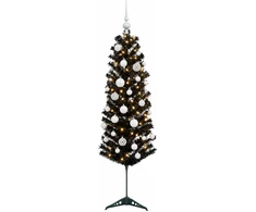 Dirbtinė siaura kalėdinė eglutė su žaisliuku 150 cm 150 LED