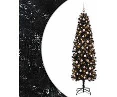 Dirbtinė siaura kalėdinė eglutė su žaisliuku 210 cm 300 LED