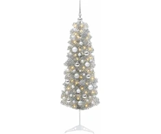 Dirbtinė siaura kalėdinė eglutė su žaisliuku 150 cm 150 LED