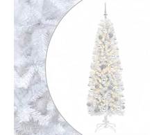 Dirbtinė siaura kalėdinė eglutė su žaisliuku 180 cm 300 LED