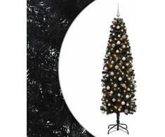 Dirbtinė siaura kalėdinė eglutė su žaisliuku 210 cm 300 LED