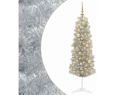 Dirbtinė siaura kalėdinė eglutė su žaisliuku 150 cm 150 LED