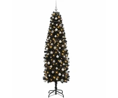 Dirbtinė siaura kalėdinė eglutė su žaisliuku 210 cm 300 LED