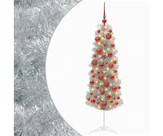 Dirbtinė siaura kalėdinė eglutė su žaisliuku 150 cm 150 LED