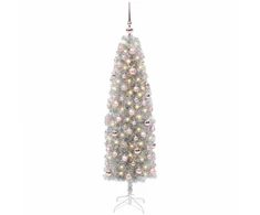 Dirbtinė siaura kalėdinė eglutė su žaisliuku 180 cm 300 LED