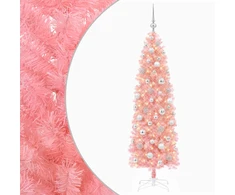 Dirbtinė siaura kalėdinė eglutė su žaisliuku 240 cm 300 LED