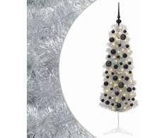 Dirbtinė siaura kalėdinė eglutė su žaisliuku 150 cm 150 LED