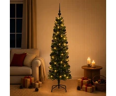 Dirbtinė siaura kalėdinė eglutė su žaisliuku 150 cm 150 LED