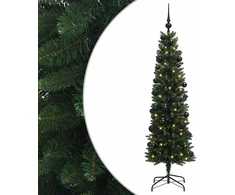 Dirbtinė siaura kalėdinė eglutė su žaisliuku 150 cm 150 LED