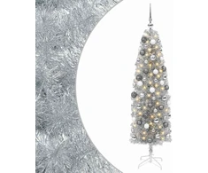 Dirbtinė siaura kalėdinė eglutė su žaisliuku 180 cm 300 LED