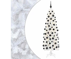 Dirbtinė siaura kalėdinė eglutė su žaisliuku 210 cm 300 LED