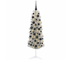 Dirbtinė siaura kalėdinė eglutė su žaisliuku 150 cm 150 LED