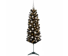 Dirbtinė siaura kalėdinė eglutė su žaisliuku 150 cm 150 LED