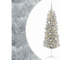 Dirbtinė siaura kalėdinė eglutė su žaisliuku 150 cm 150 LED