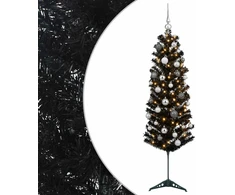 Dirbtinė siaura kalėdinė eglutė su žaisliuku 120 cm 150 LED