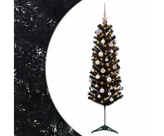 Dirbtinė siaura kalėdinė eglutė su žaisliuku 150 cm 150 LED