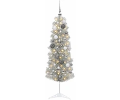 Dirbtinė siaura kalėdinė eglutė su žaisliuku 150 cm 150 LED