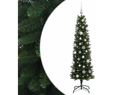Dirbtinė siaura kalėdinė eglutė su žaisliuku 150 cm 150 LED