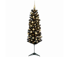 Dirbtinė siaura kalėdinė eglutė su žaisliuku 150 cm 150 LED